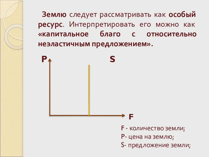 Землю следует рассматривать как особый ресурс. Интерпретировать его можно как «капитальное