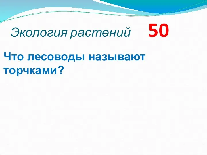 Экология растений 50 Что лесоводы называют торчками?