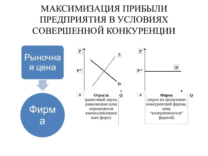 МАКСИМИЗАЦИЯ ПРИБЫЛИ ПРЕДПРИЯТИЯ В УСЛОВИЯХ СОВЕРШЕННОЙ КОНКУРЕНЦИИ