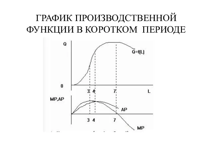 ГРАФИК ПРОИЗВОДСТВЕННОЙ ФУНКЦИИ В КОРОТКОМ ПЕРИОДЕ