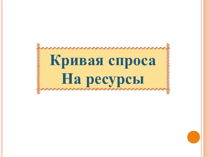 Кривая спроса На ресурсы