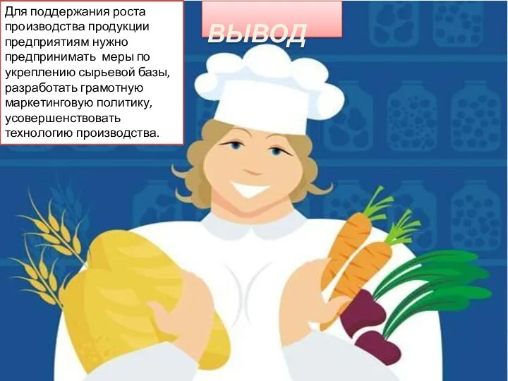 Для поддержания роста производства продукции предприятиям нужно предпринимать меры по укреплению