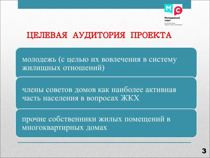 ЦЕЛЕВАЯ АУДИТОРИЯ ПРОЕКТА