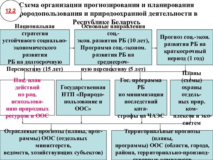 Схема организации прогнозирования и планирования прородопользования и природоохранной деятельности в Республике