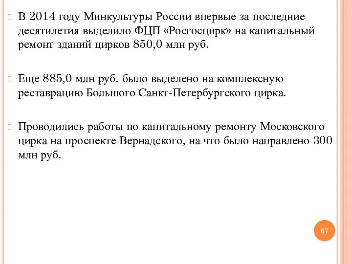 В 2014 году Минкультуры России впервые за последние десятилетия выделило ФЦП