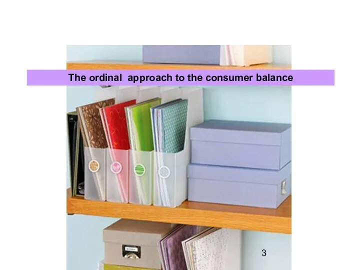 The ordinal approach to the consumer balance