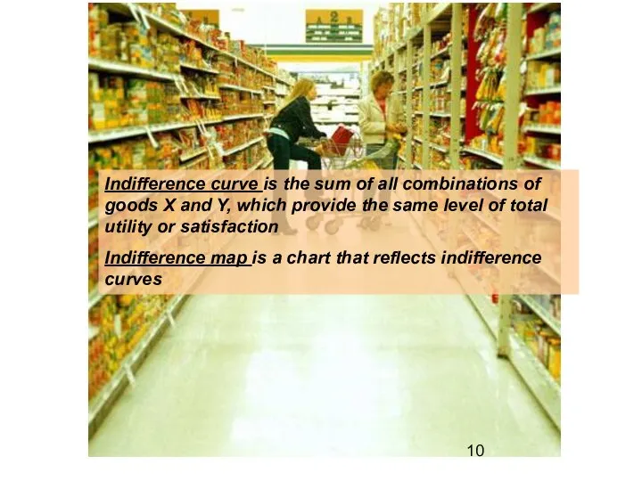 Indifference curve is the sum of all combinations of goods X