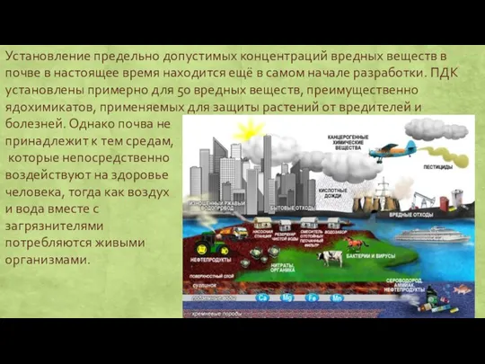 Установление предельно допустимых концентраций вредных веществ в почве в настоящее время