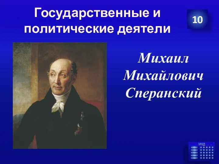 Государственные и политические деятели 10 Михаил МихайловичСперанский