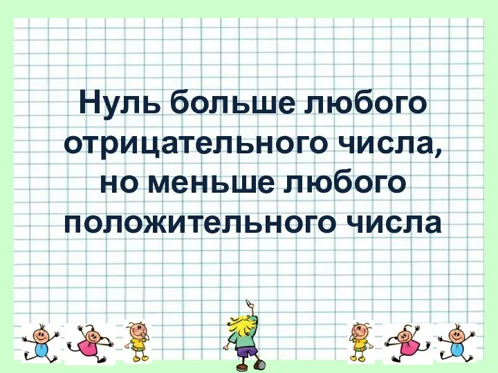 Нуль больше любого отрицательного числа, но меньше любого положительного числа