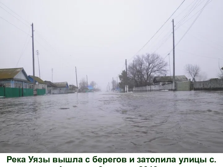 Река Уязы вышла с берегов и затопила улицы с. Азнаево 8 апреля 2013 г.