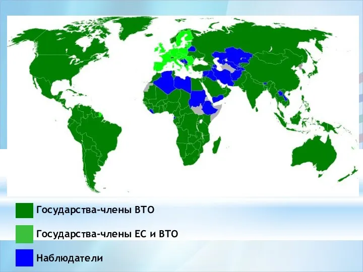 Государства-члены ВТО Государства-члены ЕС и ВТО Наблюдатели