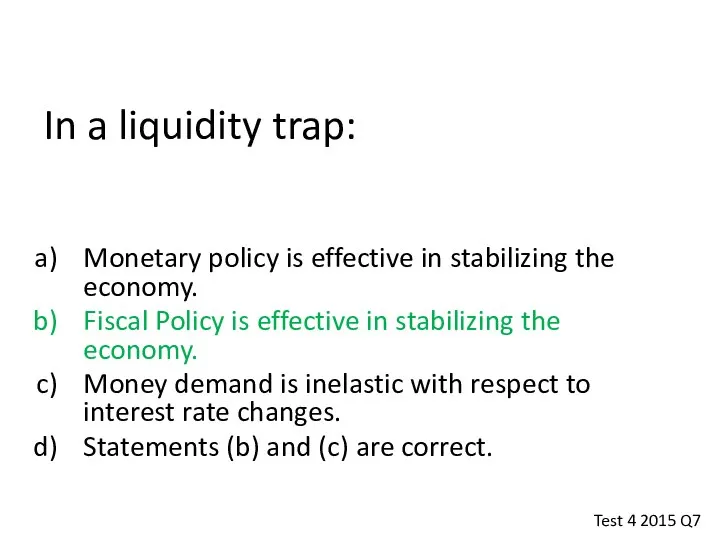 In a liquidity trap: Monetary policy is effective in stabilizing the