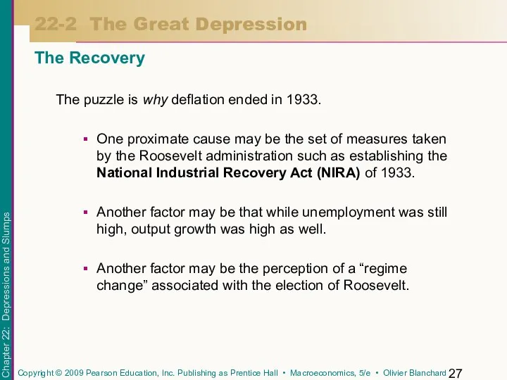 The puzzle is why deflation ended in 1933. One proximate cause