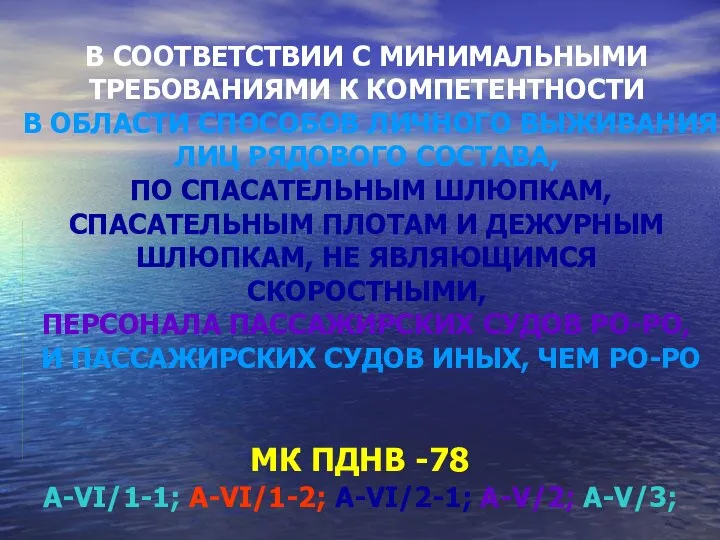 В СООТВЕТСТВИИ С МИНИМАЛЬНЫМИ ТРЕБОВАНИЯМИ К КОМПЕТЕНТНОСТИ В ОБЛАСТИ СПОСОБОВ ЛИЧНОГО