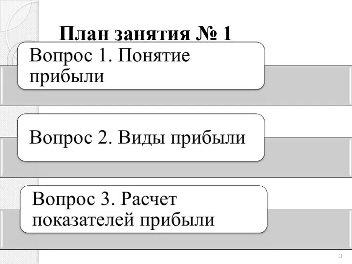 План занятия № 1