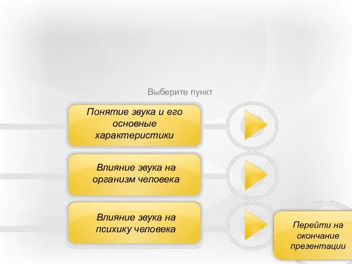 Влияние звука на психику человека Влияние звука на организм человека Понятие