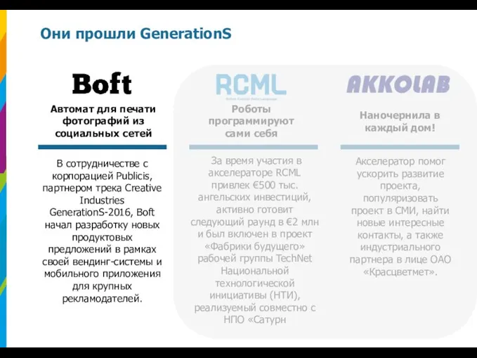 Они прошли GenerationS В сотрудничестве c корпорацией Publicis, партнером трека Creative