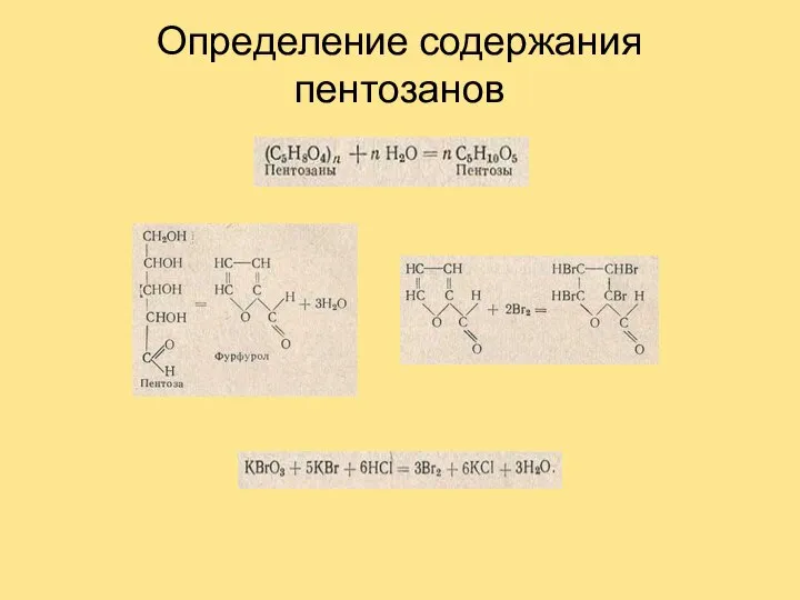 Определение содержания пентозанов