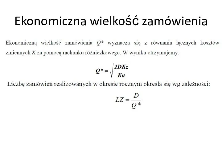 Ekonomiczna wielkość zamówienia