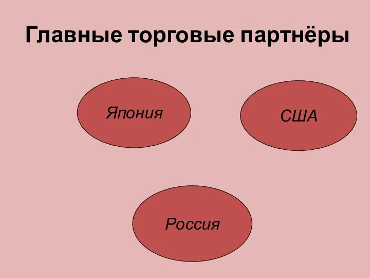 Главные торговые партнёры Япония США Россия