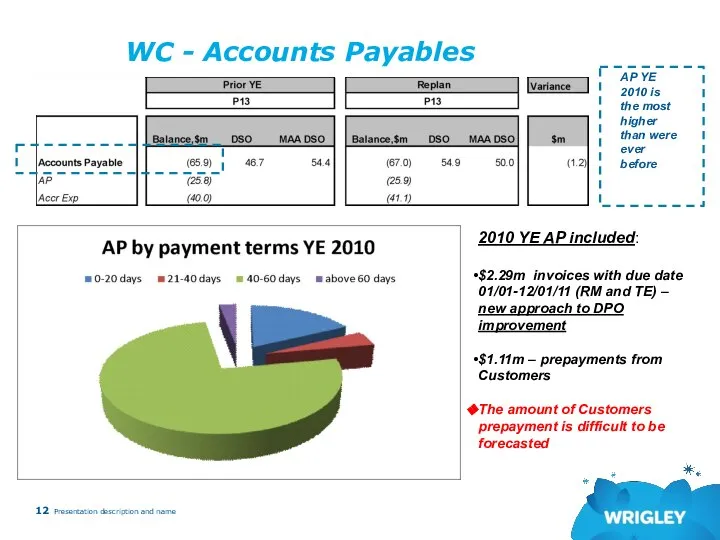 WC - Accounts Payables Presentation description and name 2010 YE AP