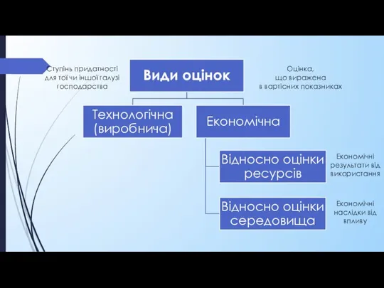 Ступінь придатності для тої чи іншої галузі господарства Оцінка, що виражена