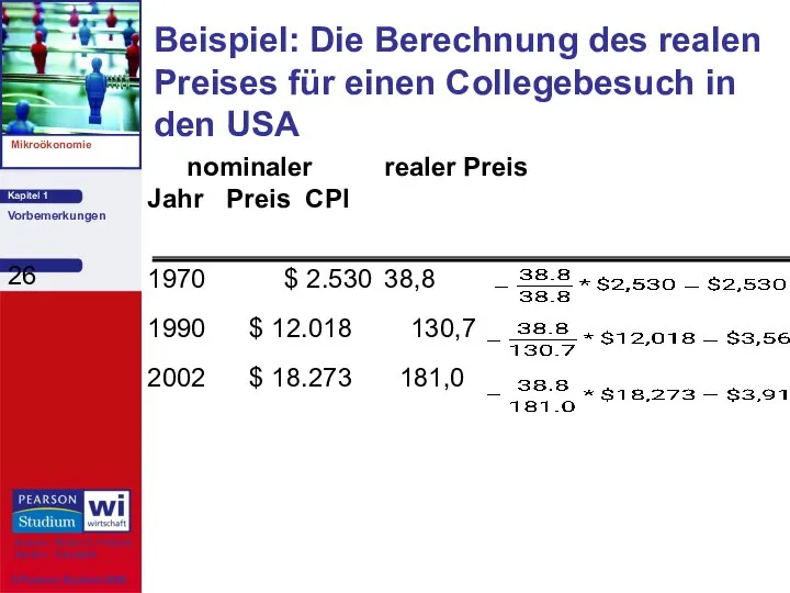 Beispiel: Die Berechnung des realen Preises für einen Collegebesuch in den