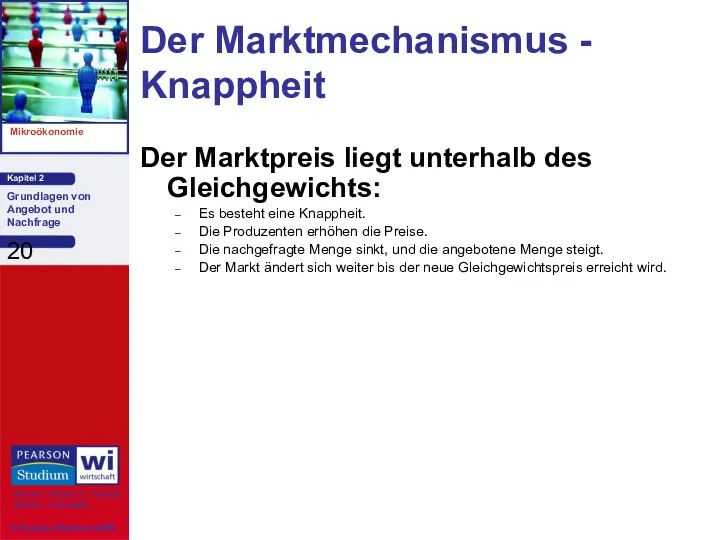 Der Marktmechanismus - Knappheit Der Marktpreis liegt unterhalb des Gleichgewichts: Es