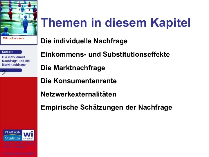 Themen in diesem Kapitel Die individuelle Nachfrage Einkommens- und Substitutionseffekte Die