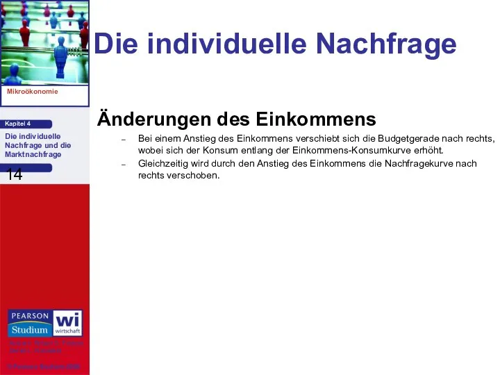 Die individuelle Nachfrage Änderungen des Einkommens Bei einem Anstieg des Einkommens