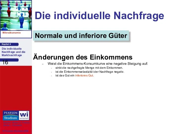 Die individuelle Nachfrage Änderungen des Einkommens Weist die Einkommens-Konsumkurve eine negative