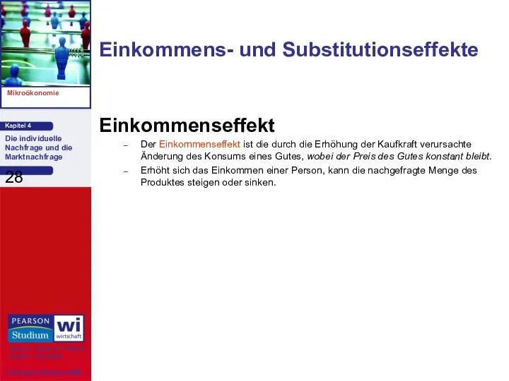 Einkommens- und Substitutionseffekte Einkommenseffekt Der Einkommenseffekt ist die durch die Erhöhung