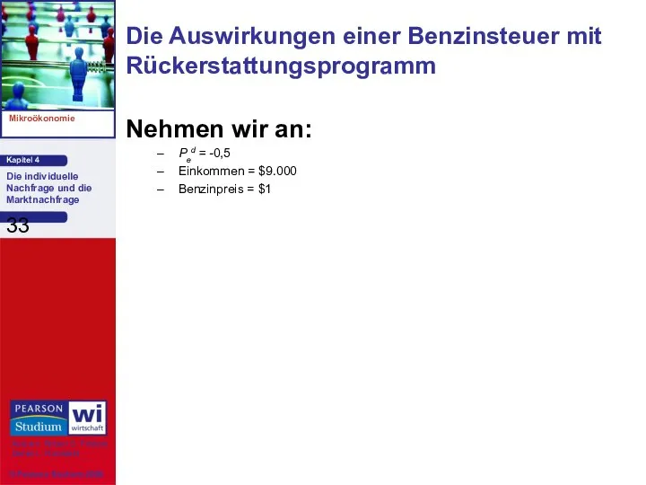 Die Auswirkungen einer Benzinsteuer mit Rückerstattungsprogramm Nehmen wir an: Ped =