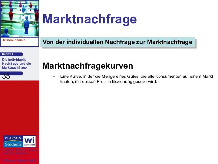 Marktnachfrage Marktnachfragekurven Eine Kurve, in der die Menge eines Gutes, die