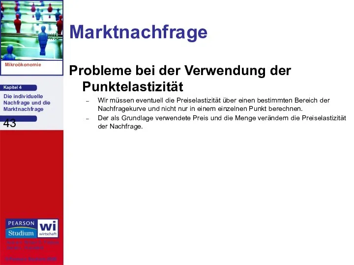 Marktnachfrage Probleme bei der Verwendung der Punktelastizität Wir müssen eventuell die