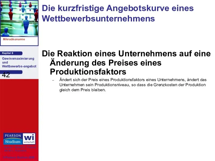 Die Reaktion eines Unternehmens auf eine Änderung des Preises eines Produktionsfaktors