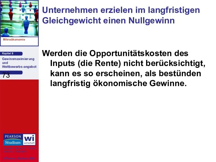 Werden die Opportunitätskosten des Inputs (die Rente) nicht berücksichtigt, kann es