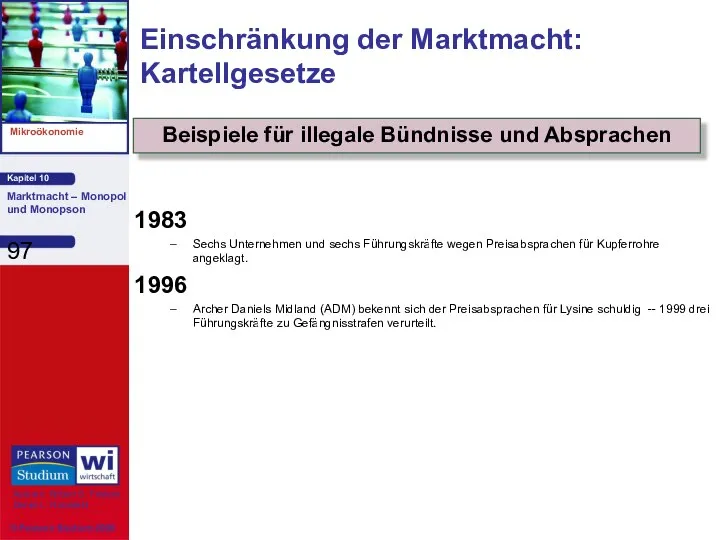 1983 Sechs Unternehmen und sechs Führungskräfte wegen Preisabsprachen für Kupferrohre angeklagt.