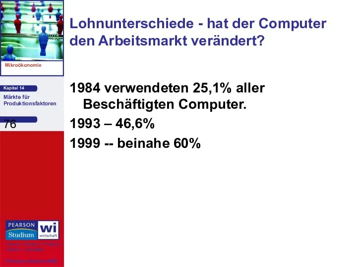 Lohnunterschiede - hat der Computer den Arbeitsmarkt verändert? 1984 verwendeten 25,1%