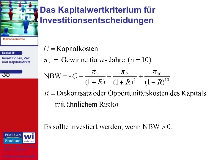 Das Kapitalwertkriterium für Investitionsentscheidungen