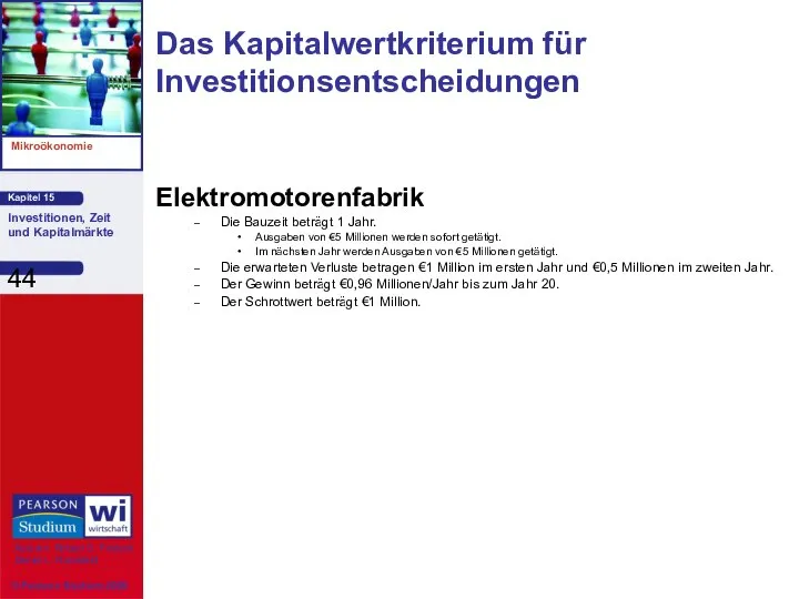 Elektromotorenfabrik Die Bauzeit beträgt 1 Jahr. Ausgaben von €5 Millionen werden