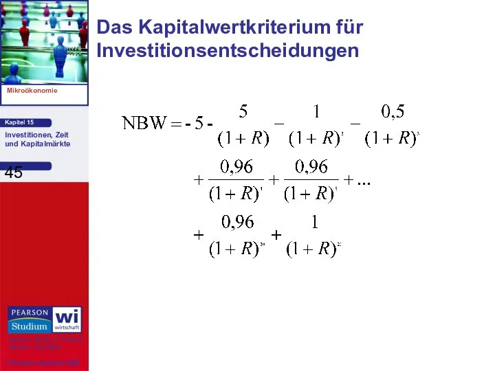 Das Kapitalwertkriterium für Investitionsentscheidungen