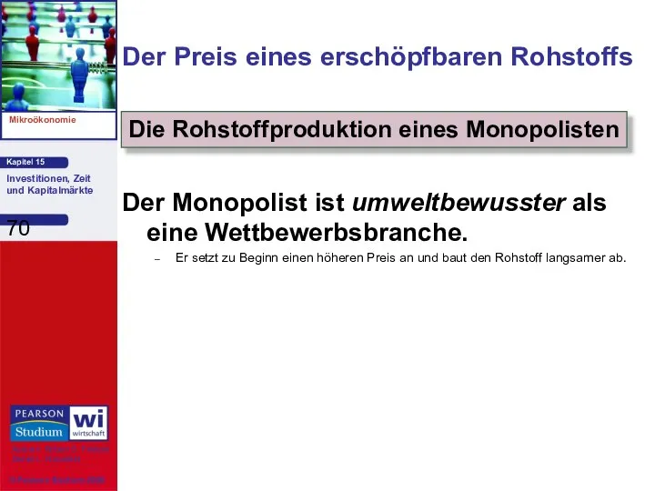 Der Monopolist ist umweltbewusster als eine Wettbewerbsbranche. Er setzt zu Beginn