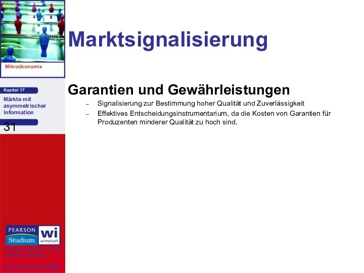 Marktsignalisierung Garantien und Gewährleistungen Signalisierung zur Bestimmung hoher Qualität und Zuverlässigkeit