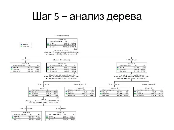 Шаг 5 – анализ дерева