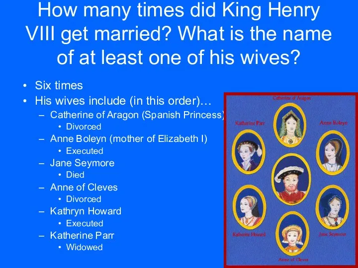 How many times did King Henry VIII get married? What is