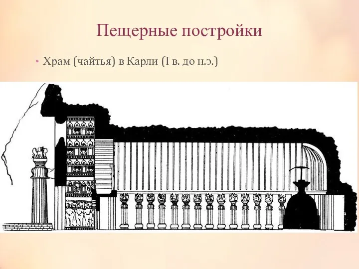 Пещерные постройки Храм (чайтья) в Карли (I в. до н.э.)