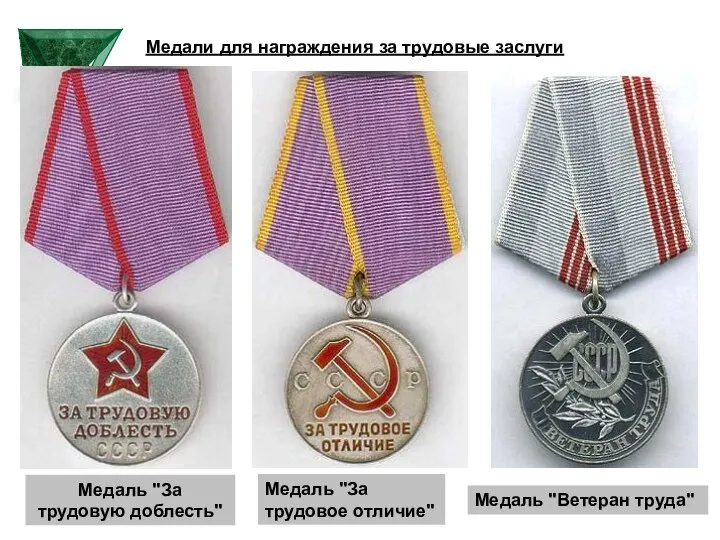 Медали для награждения за трудовые заслуги Медаль "За трудовую доблесть" Медаль