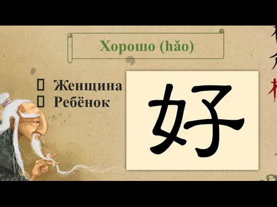 Хорошо (hǎo) Женщина Ребёнок